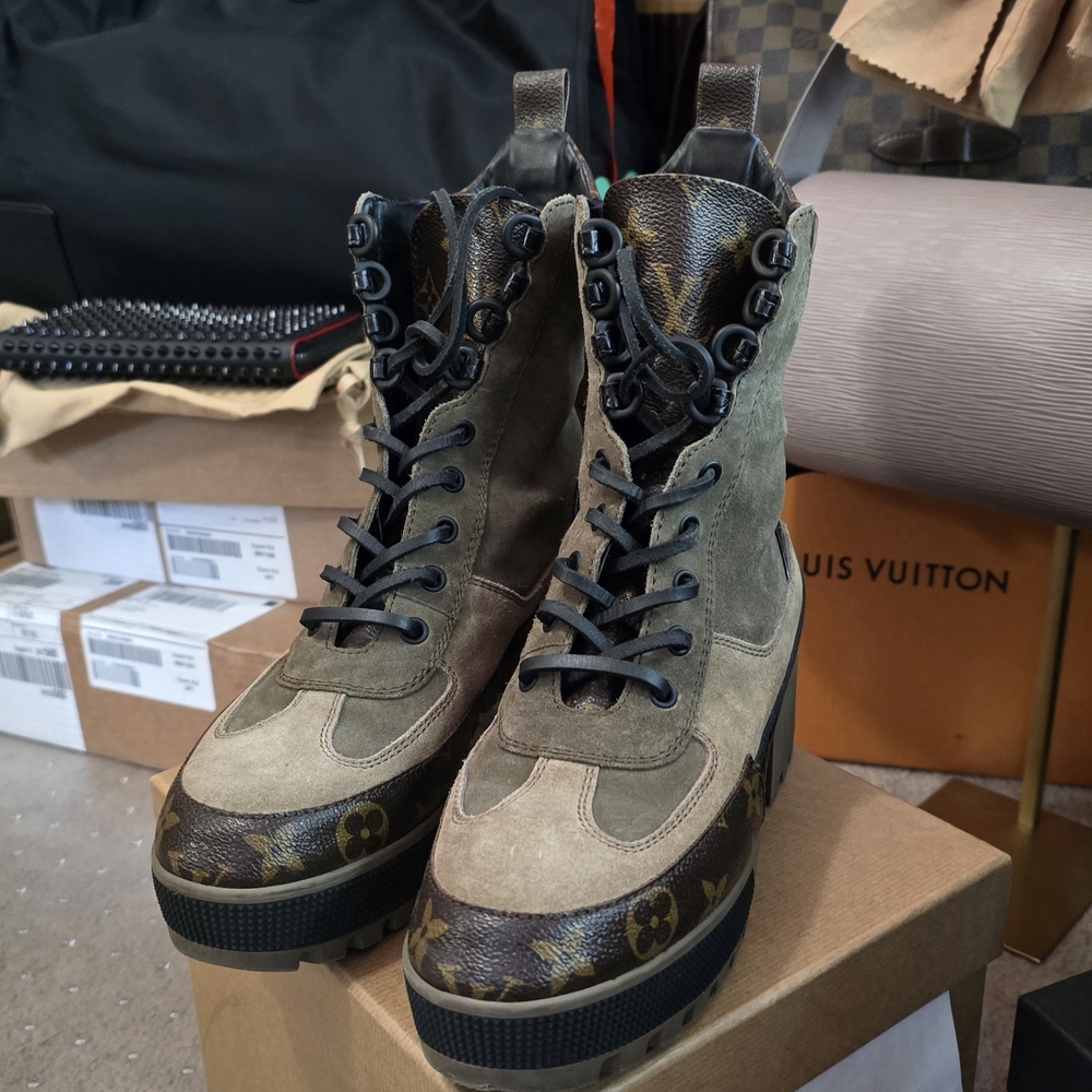 Louis Vuitton Laureate Platform Lace-Up Boots - EUC - Picture 2 of 6
